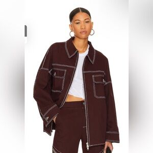 Revolve BY.DYLAN Brown Bomber Jacket